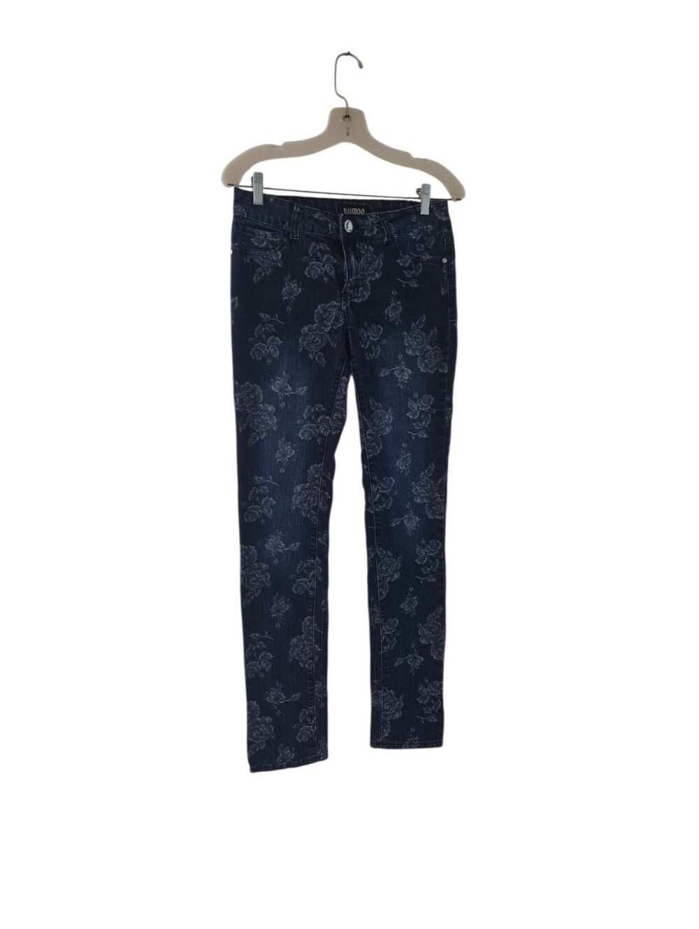 Bamboo Junior Women’s Floral Print Dark Blue Jeans Sze 9
